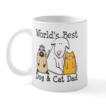 CafePress World's Best Dog and Cat Dad Mug 11 oz (325 ml) Ceramic Coffee Mug