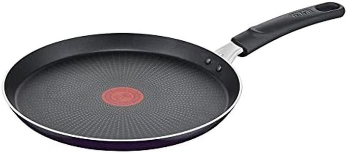 Tefal D52610 Resist Crepe Pan 25 cm Safe Titanium Non-Stick Coating Thermal Signal Temperature Indicator Easy Cleaning Flame Protect Technology Black Not Suitable for Induction Cookers