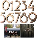 Diggoo 10 Pack Mailbox Numbers 0-9, 2.76 Inch High, Door Address Numbers Stickers for Apartment, House, Room, Office, Cars, Trucks, Bronze Plating Process Number Sign