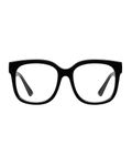 JIM HALO Blue Light Blocker Glasses for Women Oversized Square Computer Glasses Reduce Eye Strain Black