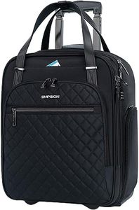 EMPSIGN Underseat Carry On Wheeled - 16" Carry on Bag with Wheels Multi-Functional Lightweight Rolling Bag Overnight Weekender Small Suitcase for Women Men Travel Business, Black