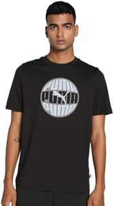 PUMA Men's Graphics Circular Tee, Black, M