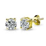 Philip Jones Gold Plated Solitaire Crystal Stud Earrings Created with Zircondia® Crystals