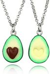 MJartoria BFF Necklace for 2-Best Friend Necklaces Cute Avocado with Heart Friendship Necklaces Set of 2 Friendship Valentine Gifts (Avocado), Metal, No Gemstone