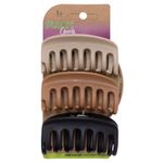 Goody Planet Goody Sustainable Round Claw Clips, Large, Extra Strong, Neutral Colors, Pink, Yellow and Black, 3 Count