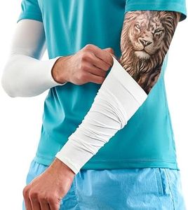 KEMFORD Arm Sleeves for Men and Women – 8 mmHg Light Compression – 2 Pair – Sun Protection – Cooling UPF 50 Compression – Basketball Running