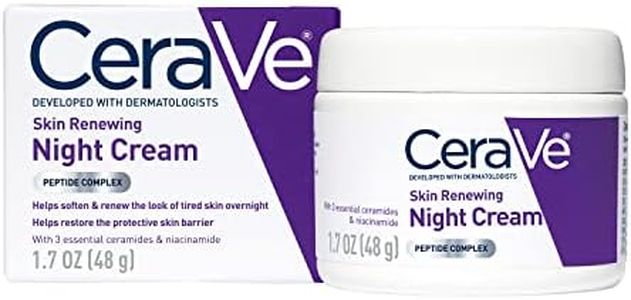 CeraVe Skin Renewing Night Cream, Niacinamide, Peptide Complex, and Hyaluronic Acid Moisturizer for Face, 1.7 Ounce, Packaging may Vary