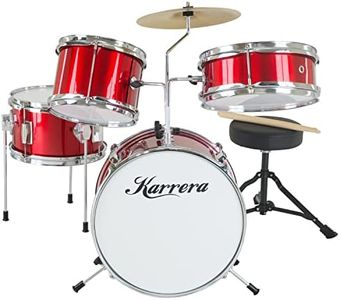 New Childrens 4 Piece Red Diamond Drum Kit Set Musical Instrument,kids