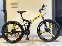 Appgrow 26T, Foldable 21 Speed Gear Cycle, 17 Inches Frame Folding Bike for Unisex-Adults with Disc Brake and Dual Suspension -