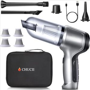 CHUCII Car Vacuum Cleaner, 63000pa Portable Vacuum﻿, Rechargeable Handheld Vacuum Cleaner,Type-C, Rechargeable Vacuum for Car, Home, Pet Hair Cleaning