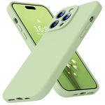 Ktele Compatible with iPhone 14 Pro Case, AB-Grade Liquid Silicone Case, [Four Corner 50+Tiny Airbags Shockproof] [Soft Microfiber Lining Anti-Scratch] Camera All-Round Protection Case-Matcha