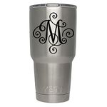 ViaVinyl Monogram die cut decal/sticker. CLICK FOR COLOR/LETTER OPTIONS. AVAILABLE IN FOUR COLORS AND ALL LETTERS A-Z! Great for windows, Yeti and RTIC tumblers, Macbooks and more! (Letter "M", Black)