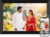 AKImart Digital Photo Frame 10.1 inch WiFi Digital Picture Frame IPS HD Touch Screen Smart Photo Frame with 32GB Storage, Auto-Rotate, Easy Setup to Share Photos or Videos Remotely via Frameo APP
