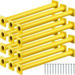 Dunzy 12 PCS Steel Monkey Bars Monkey Bar Rods Ladder Rungs Hardware Kit Monkey Bar with Screws for Backyard Playground Mounting Plates and Powder Coating (Yellow,16.5 Inch)