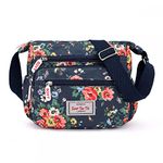 Milky Way Women's Waterproof Multi-Pocket Crossbody Handbags Casual Printed Canvas Shoulder Bags for Outdoor (Blue)