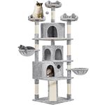 Yaheetech 194cm Large Cat Tree, Multi-Level Cat Tower with Comfy Condos, Scratching Posts, Cozy Perches, Cat Bed Furniture for Indoor Cats