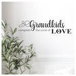 Grandkids complete the circle of love vinyl Decal | 27 x 7 inches | Black Matte | Family Decal, Family gift, gift for grandma, gift for grandpa