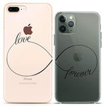 Cavka Matching Couple Cases Compatible with Apple iPhone 12/12 Pro 2020 5G Clear Silicone Pair Cover Love Forever Infinity Sign Relationship Cute Mate Gift Girlfriend BFF