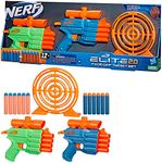 Nerf Elite 2.0 Face Off Target Set, Includes 2 Dart Blasters & Target & 12 Nerf Elite Darts, Toy Foam Blasters for Kids Outdoor Games