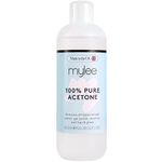 Mylee 100% Pure Acetone (600ml) - Gel Nail Polish Remover – Maximum Strength Professional Soak-Off for UV/LED, Acrylics, Nail Tips & Glue - Made in the UK
