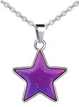 Feilok Women's Necklace Chain Stainless Steel Star Pendant Color Change Temperature Necklace for Women