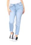 Womens Mom Jeans Tapered Leg Straight Ladies High Stretch Denim Pants Light Blue Waist Size 16