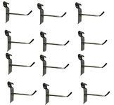 Q1 Beads 12 Pcs 4" Stainless Steel Gridwall Panel Display Hook Hanger for Grid Shelf Hook Grid Mount, Grid Panel Hooks, Showroom, Mobile Shop (4 Inch) Pack of 12