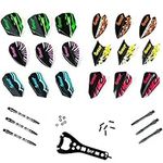 IgnatGames Dart Flights and Accessories - Sets of Different Shape Darts Flights and Flights Protectors, Darts Accessories Kit (Upgrade Kit)