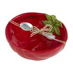 Mud Pie Fiesta Dip Bowl Set, Tomato, 5" X 6" | Spoon 3 1/2"