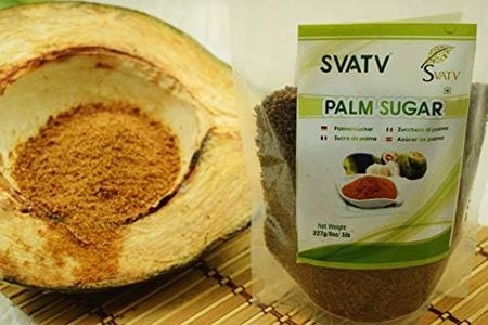 SVATV Brown Palm Sugar, Natural Sweetener,Vegan, Gluten Free, Paleo Cane Sugar Alternative, Substitute for Baking, Low Glycemic, Unrefined, Fair Trade, 0.5 Pound