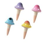 Marvonovo 110ML Indoor Plant Terra Cotta Watering Stakes, Mushroom Terra Cotta Water Spikes, Automatic Self Water Stakes, 110ML x 4