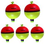 THKFISH Fishing Bobbers 5PCS EVA Foam Round Floats Red/Green Snap-On Spring Fishing Buoy Accessories for Freshwater Saltwater 2/5oz (1.5 * 1.5 inch)