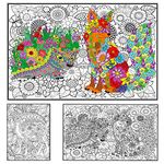 2 Pack Large Coloring Posters - Giant Coloring Poster for Kids and Adults - Animal Coloring Book - Big Coloring Pages - Jumbo Coloring Sheet for Floor Table - Huge Coloring Wall Size 38.5” x 26.7”