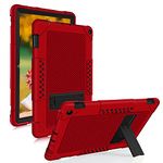 SOATUTO Case for Fire HD 10 10.1 inch for Fire HD 10 Plus Tablet 11th Gen 2021 Release Heavy Duty Shockproof Kids Friendly Sturdy Shell Case for Amazon Fire HD 10/Fire HD 10 Plus Tablet (Red+Black)