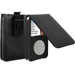 HAL® Leather Case For Apple iPod Video classic 80G and 120G wallet protective with movable belt clip Black