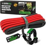 Rhino USA Synthetic Winch Line (1/4" x 50') for ATV/UTV - Winch Rope for use with UTV, Polaris, RZR, Can Am - Ultimate UTV Accesories