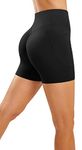 JOYSPELS Womens Scrunch Bums Gym Shorts - High Waisted Ladies Running Shorts, Black Booty Workout Yoga Cycling Shorts with Pockets for Women - Black - M