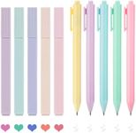Teaaha 5 Pack Pastel Highlighters Pens and 5 Pack Black Ink Bible Pens - No Bleed Soft Chisel Tip Highlighters, Perfect for Bible Study, Note-Taking, And Creative Writing (Assorted Colors)