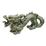 Design Toscano Asian Dragon of the Great Wall Garden Statue, Medium, 53.5 cm, Polyresin, Bronze Verdigris Finish