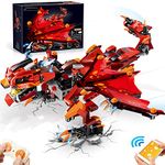 OKKIDY Remote & APP Control Dragon Toys for Boys 8-12, STEM Projects Building Sets for Kids Rechargeable Dragon Building Blocks Kit Construction Toy Gift for Boy Girl 8 9 10 11 12 Years Old (485 Pcs)