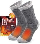 Busy Socks Winter Warm Thermal Socks for Men Women Extra Thick Insulated Heated Crew Boot Socks for Extreme Cold Weather, Light Grey, 1 Pair, Large