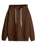 Veirdo Cotton Fleece Regular Fit Hooded Sweatshirt Full Sleeves Jumper Brown Solid Winter Sweatshirt for Men (W_05_Brown_S)