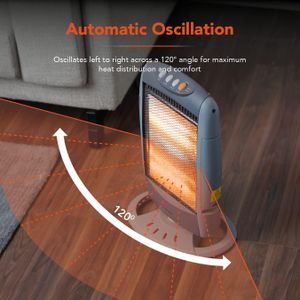 Warmlite 3-Bar Halogen Heater – Portable Electric Room Heater