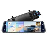 Wellqual10 2.5k Smart Carplay Rear View Digital Mirror Backup Camera for Car Surveillance, 360° 24h Recording Dual Dash Cam Front and Rear Wireless, Parking Assistance Night Vision 64GB Card.