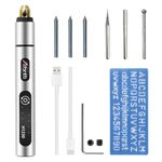 Mini Cordless Engraver Pen Rechargeable Engraving Pen Kit Small Etching Tool Etcher Tool Set with | Tungsten Carbide Tip | for Leather Metal Glass Wood Plastic