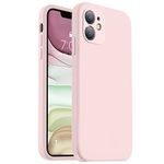 Vooii Compatible with iPhone 11 Case, Upgraded Liquid Silicone with [Flat Edges] [Camera Protection] [Soft Anti-Scratch Microfiber Lining] Phone Case for iPhone 11 6.1 inch - Chalk Pink