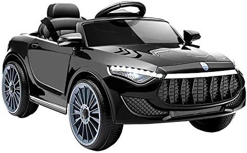 Rigo Kids Ride on Car SUV, Maserati-Inspired Remote Control 12V Battery Horn Headlight Built-in Music 30kg Capacity Safety Seat Belt Electric Cars for Toddlers Baby Walkers Little Tikes Kid Toy Black