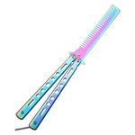 Butterfly Comb,Rainbow Butterfly Pocket Comb Training-Metal Comb Salon Beauty Tool for Hair Beard