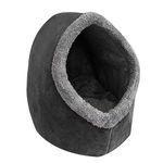 Cat Small Dog Cosy Bed Cave 2-in-1 Pets Igloo Hideout Cushion Washable-grey Cats & Kitten Bed Tunnel House With Removable Cushion