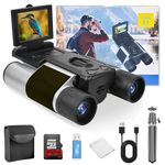 Digital Binoculars with Camera, Compact Binoculars for Adults Kids 8X Digital Zoom 2" LCD Display 10x25 2.5K Video 48MP Camcorder with 32GB TF Card for Bird Watching Travel Hunting Concerts (Black)